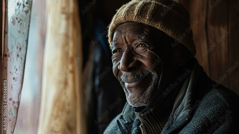 An elderly man with a smile on his face finds comfort in the warmth conveyed through letters from