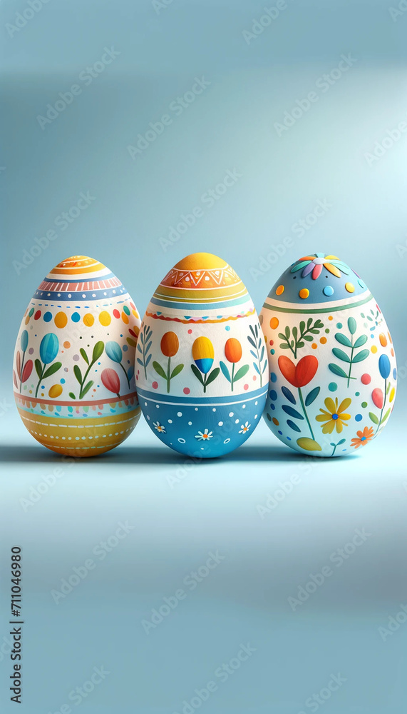 colorful easter eggs, generative AI
