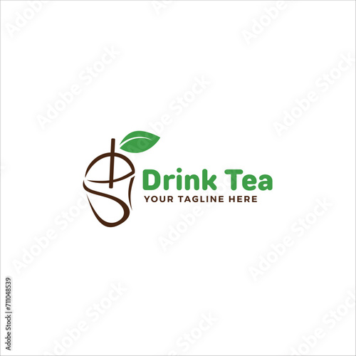 tea drink logo vector, can be used as a logo, personal, etc