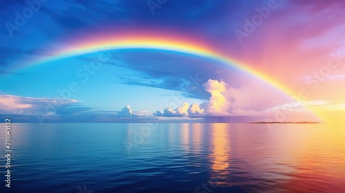 vibrant blue rainbow background illustration gradient sky  water sea  nature abstract vibrant blue rainbow background