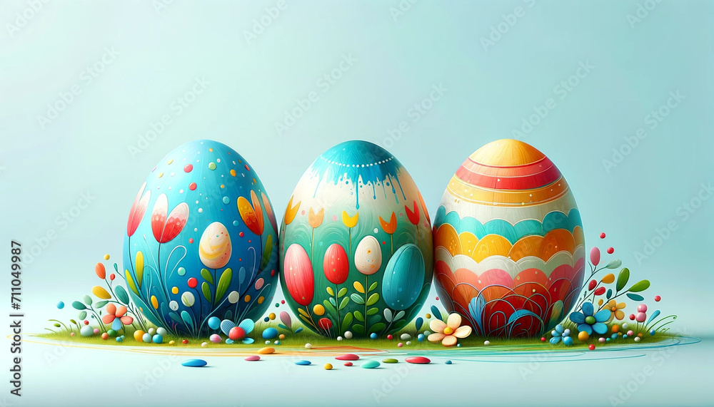 colorful easter eggs, generative AI colorful easter eggs, generative AI