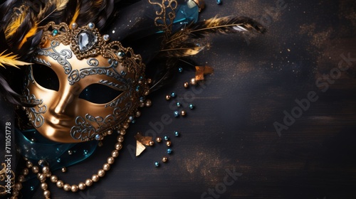 carnival background or banner with mask and copy space