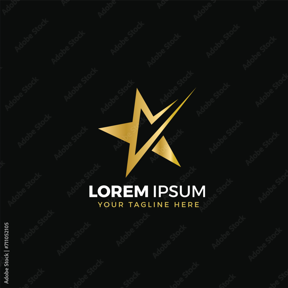 Star logo gold, vector illustration, elegant, with black background color Star logo gold, vector illustration, elegant, with black background color