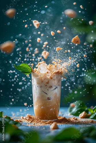 Coffee Explosion: A Symphony of Aroma and Ice photo