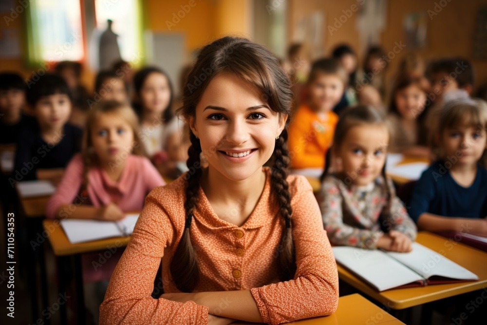 Happy School Children with Teacher Happy School Children with Teacher