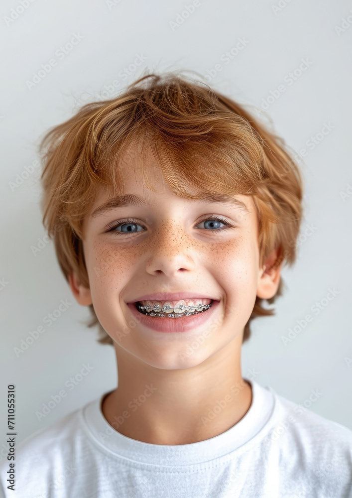little smiling boy with metal braces on her teeth, bite correction, orthodontist, health, medicine, dentistry, oral cavity, straight, white, mouth, person, people, treatment, kid, child, children little smiling boy with metal braces on her teeth, bite correction, orthodontist, health, medicine, dentistry, oral cavity, straight, white, mouth, person, people, treatment, kid, child, children