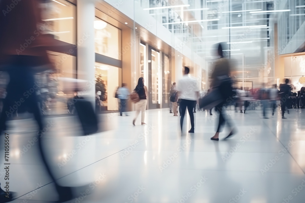 Motion Blur of People Walking in a Modern City