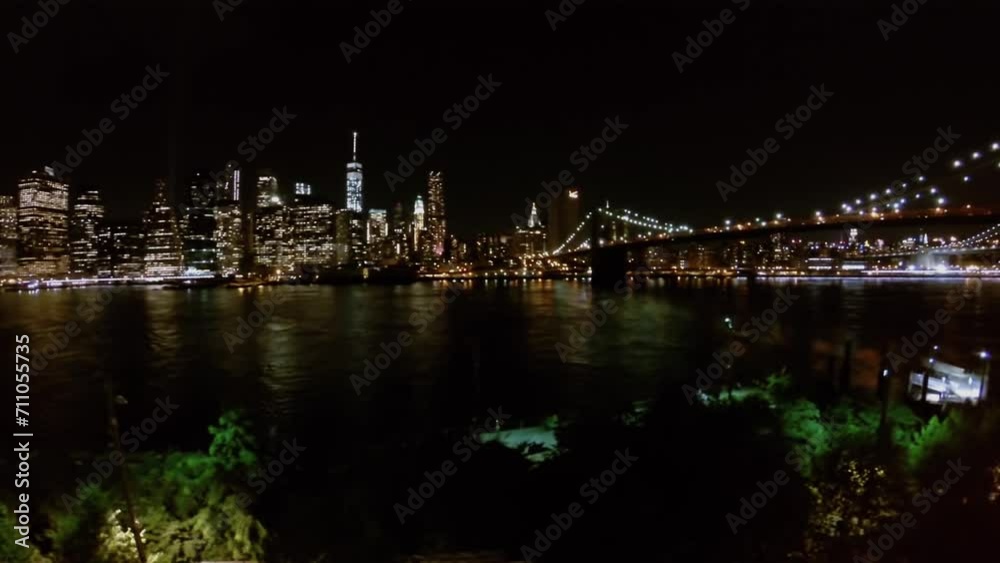 City traffic on bridge with illumination at dark night City traffic on bridge with illumination at dark night
