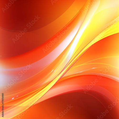 Abstract Red and Yellow Background With Wavy Patterns