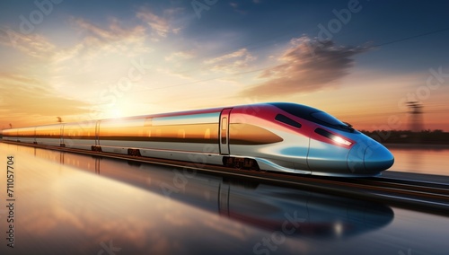 futuristic high speed train transportation