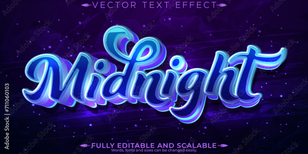 Midnight ext effect, editable dark and neon text style