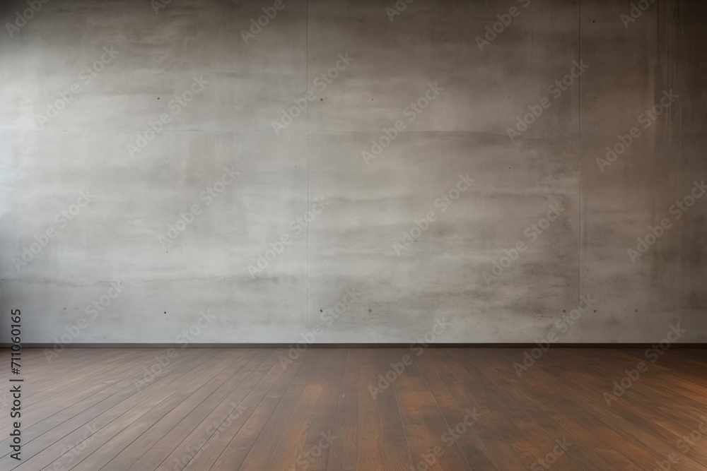 Empty room with concrete wall and wooden floor