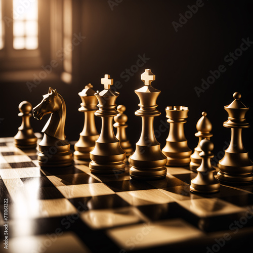 Chess pieces on the board photo