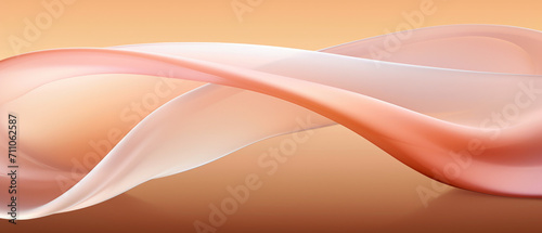 Waves of pink peach color material, abstract soft smooth textile texture background. Wavy lines pattern of light fabric. Concept of art, pastel design, illustration, wallpaper, beauty