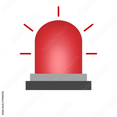 red siren isolated on white and transparent background. for emergency, ambulance, police flasher, alarm fire siren, alert flashing beacon, danger and warning sign flat style vector illustration