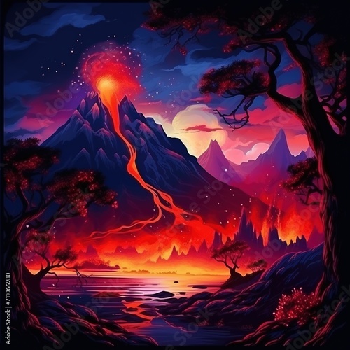 Volcanic Eruption Landscape