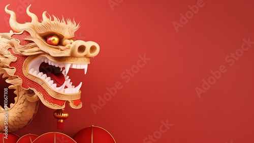 Chinese holiday background with dragon