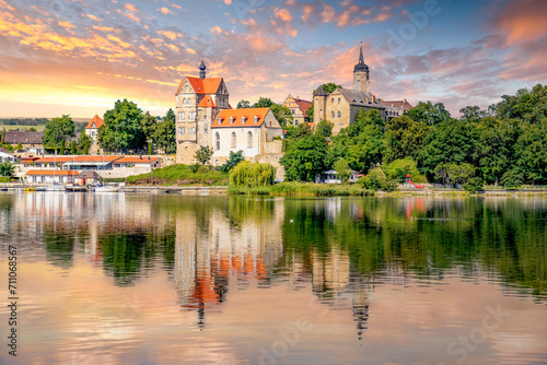 Blick über Seeburg, Sachsen Anhalt, Deutschland 