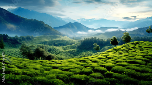 Landscape - Tea Plantation in the Highland - Panorama