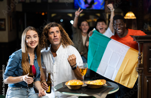 Team Ireland fans do not hide their emotions from the joy in the beer bar. Ireland win