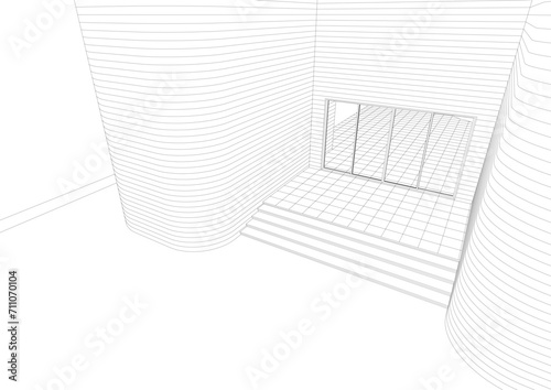 3D illustration of building project