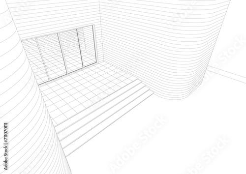 3D illustration of building project