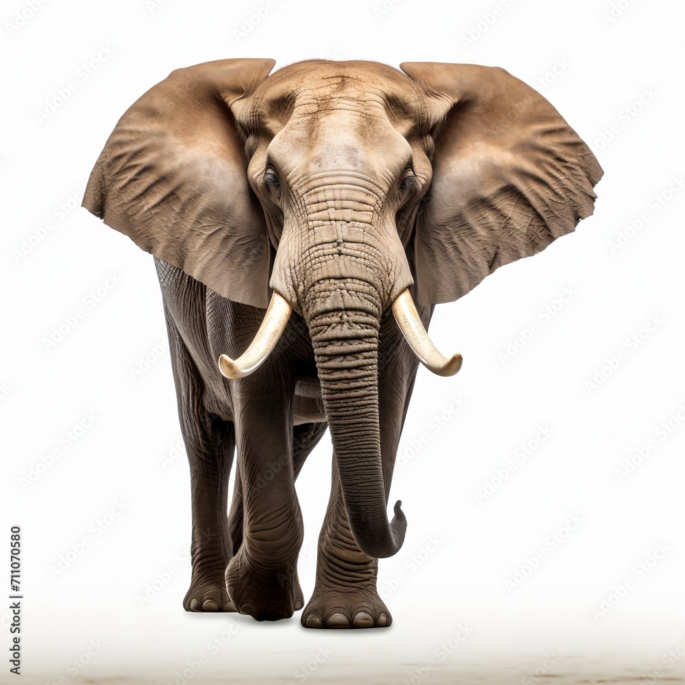 African elephant walking towards camera