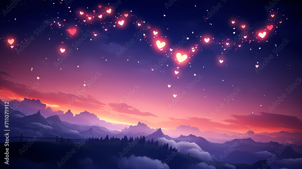 Valentine's Day background with hearts, love and romance background