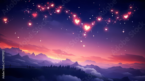 Valentine's Day background with hearts, love and romance background © Derby