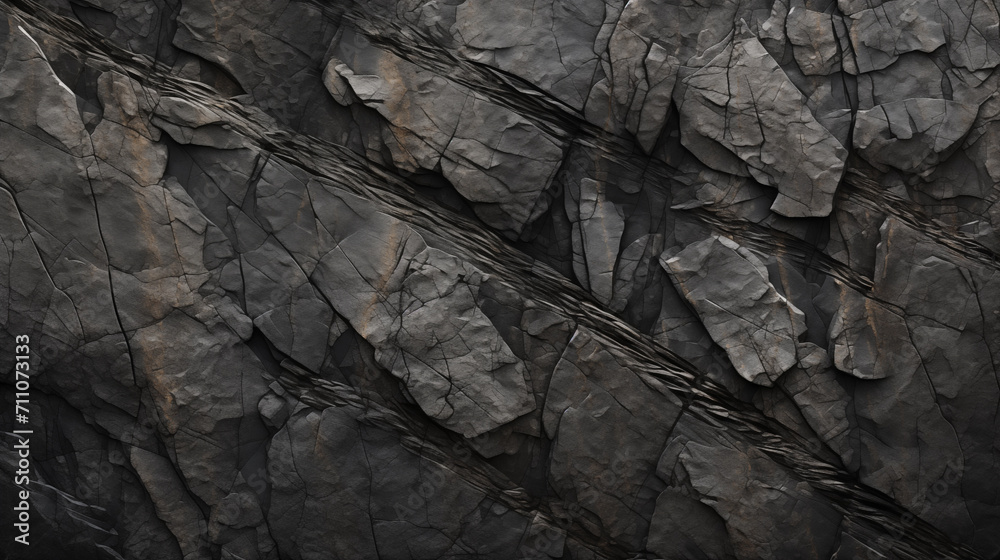 Stone Texture. Layered Geological Layers. Weathered Surface of Rocky Stone Plateau. Cracks - obrazy, fototapety, plakaty 