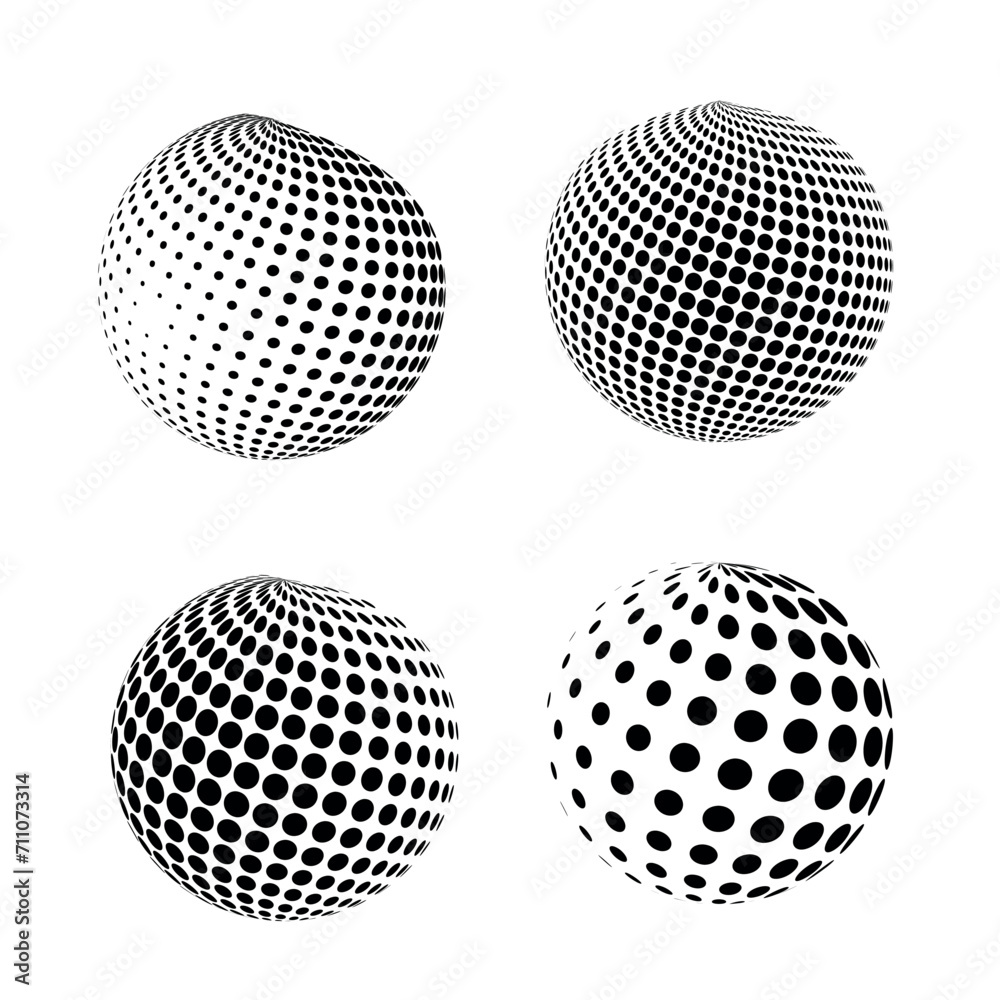 Abstract grunge halftone globe textured background design vector set