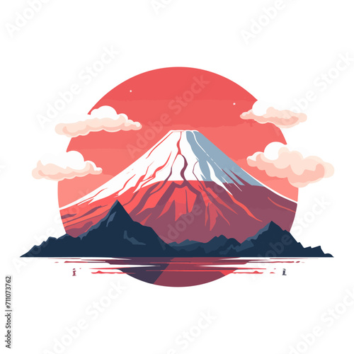 japanese mountain fuji landscape outdoor view logo vector design illustration