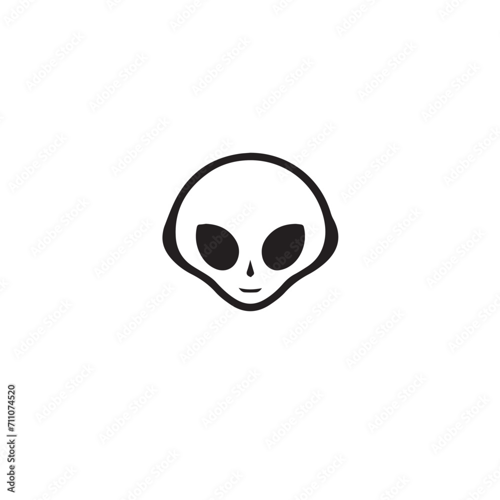 Alien in cartoon, doodle style . Image for t shirt. Isolated 2d vector illustration in logo, icon, sketch style, Eps 10, black and white. AI Generative