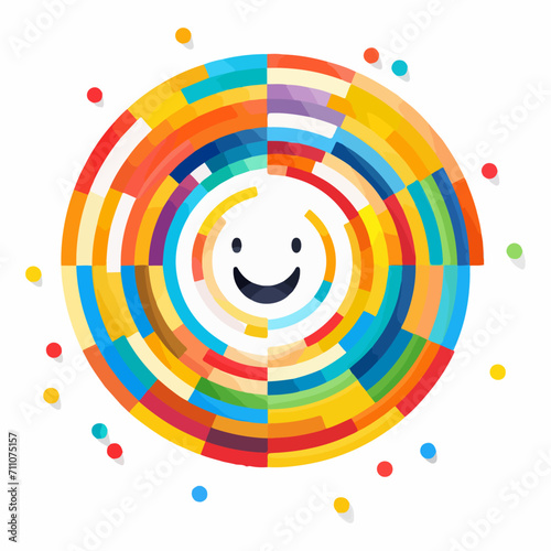 mascot colorfull logo decorative vector graphic for international day of happiness