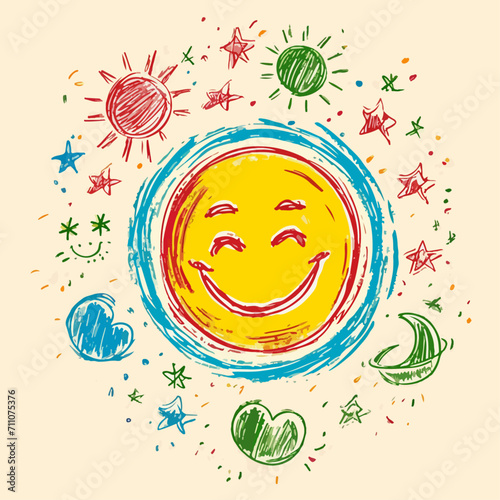 illustration colorfull logo decorative vector graphic for celebrate global international day of happiness March 20