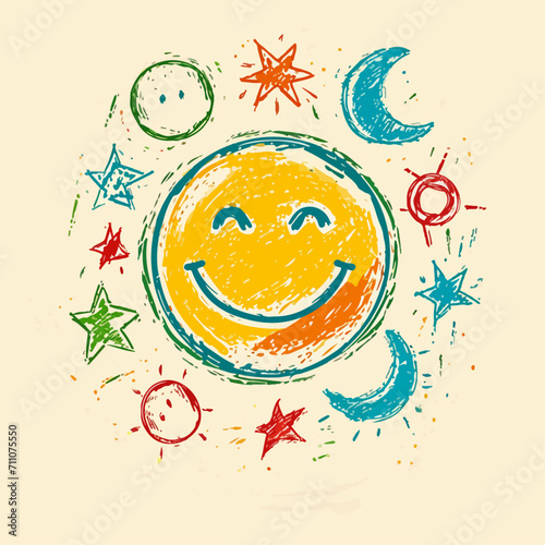 colorfull smile world illustration logo vector graphic for international day of happiness 20 march