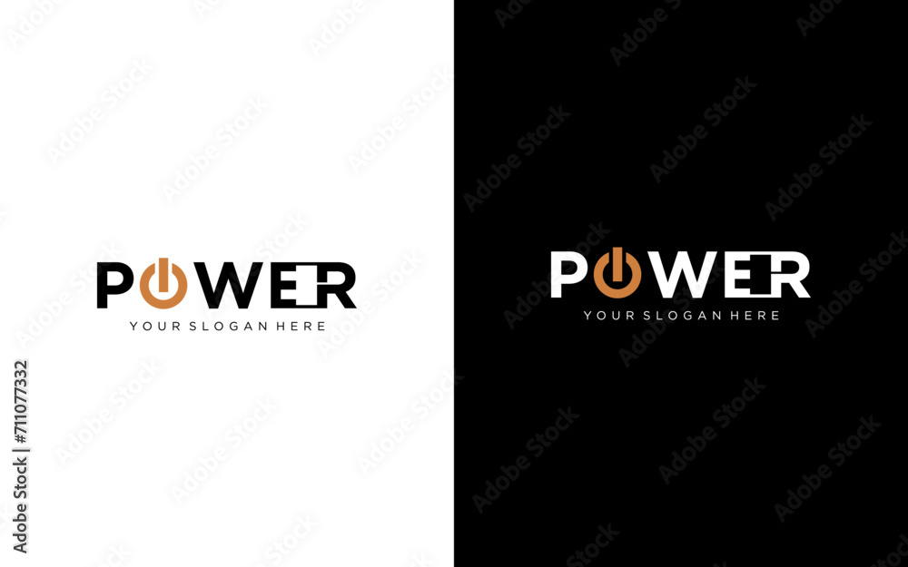 power energy logo design. Vector illustration of power typography and thunder. Modern logo design vector icon template power energy logo design. Vector illustration of power typography and thunder. Modern logo design vector icon template