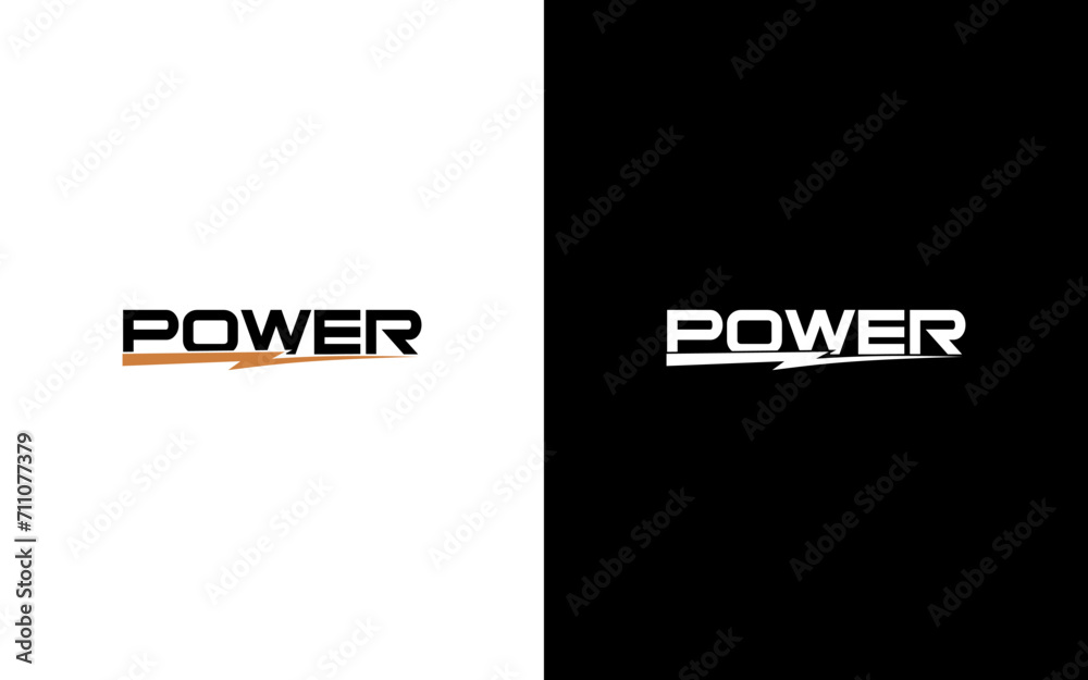 power energy logo design. Vector illustration of power typography and thunder. Modern logo design vector icon template power energy logo design. Vector illustration of power typography and thunder. Modern logo design vector icon template