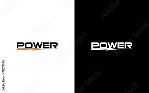 power energy logo design. Vector illustration of power typography and thunder. Modern logo design vector icon template