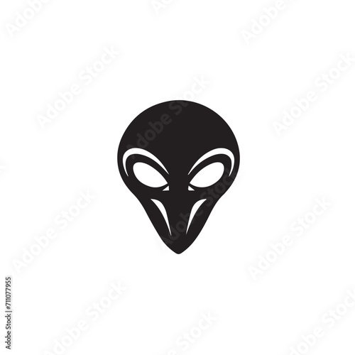 Alien in cartoon, doodle style . Image for t shirt. Isolated 2d vector illustration in logo, icon, sketch style, Eps 10, black and white. AI Generative
