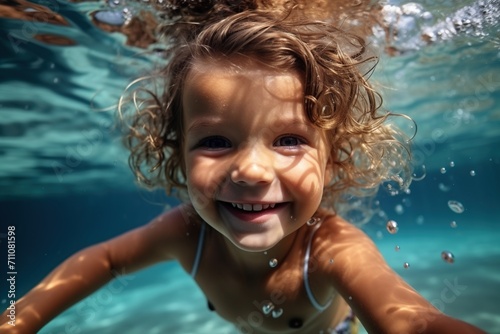 Little Girl Swimming Underwater © Adobe Contributor