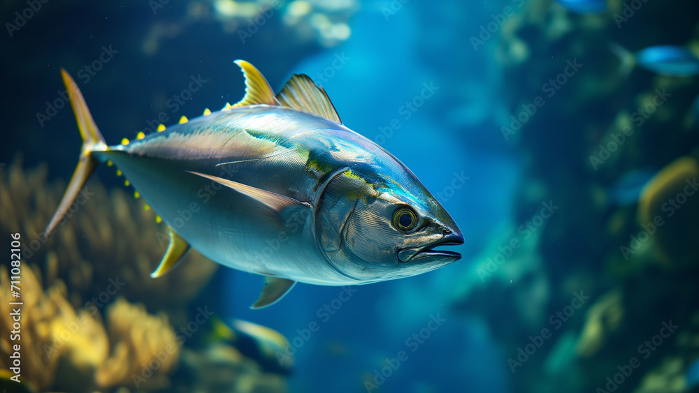 Naklejka premium Tuna in a Grand Aquarium
