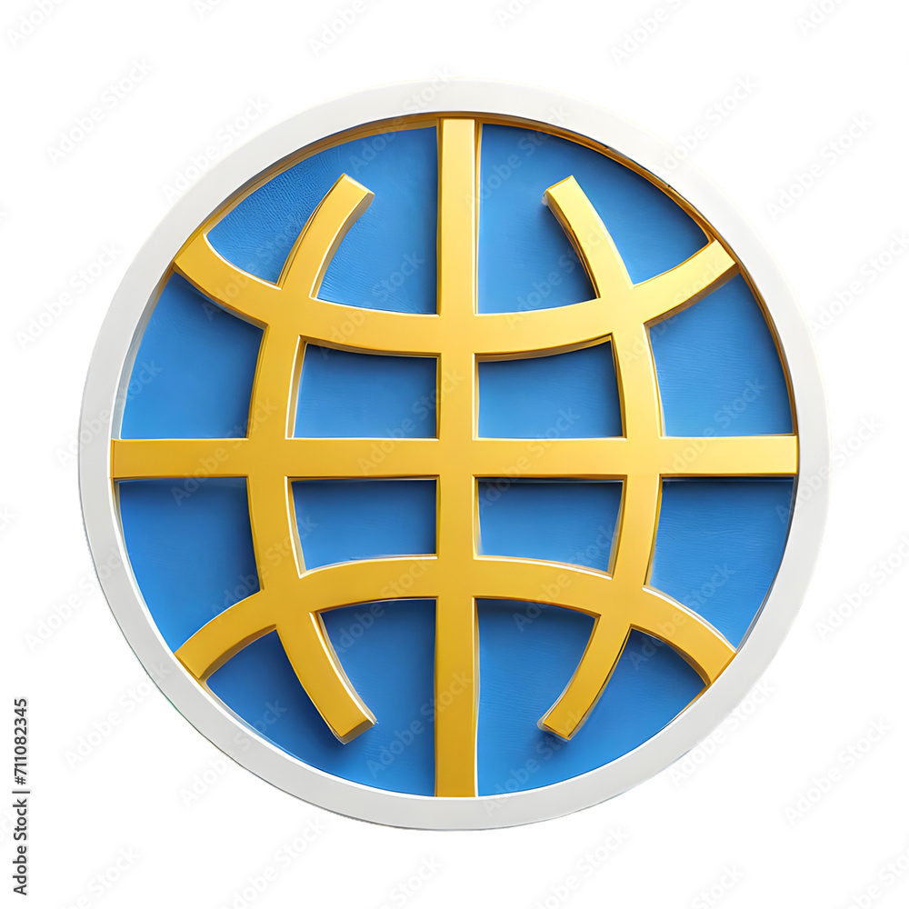 Stylized Globe icon symbol 3d isolated on transparent background Stylized Globe icon symbol 3d isolated on transparent background