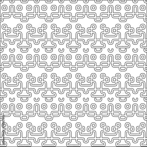 Abstract shapes.Patterns from lines.White wallpaper. Vector graphics for design, textile, decoration, cover, wallpaper, web background, wrapping paper, fabric, packaging. Repeating pattern.