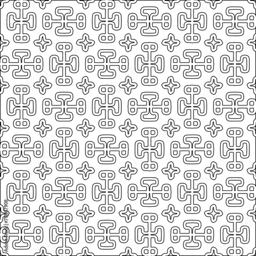 Abstract shapes.Patterns from lines.White wallpaper. Vector graphics for design, textile, decoration, cover, wallpaper, web background, wrapping paper, fabric, packaging. Repeating pattern.