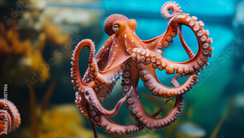 Underwater Enigma: Octopus in a Majestic Aquarium © 대연 김
