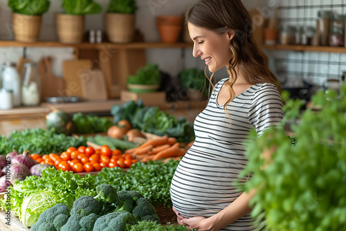 pregnant girl  Nutrition and lifestyle  A healthy diet for pregnant women. Physical activity and exercises during pregnancy.