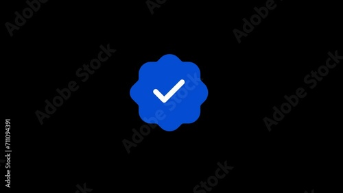 Blue Success Check Mark Animation with Transparent background photo