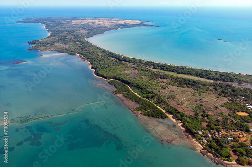 Aerial view of Nosy Faly island,The holy island,near Nosy be Madagascar © mirecca
