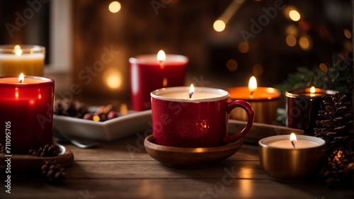 christmas candles and christmas decorations